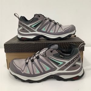 SALOMON X Ultra 3 GTX Women’s Trail Running Sneakers Black/Gray GoreTex size 8.5